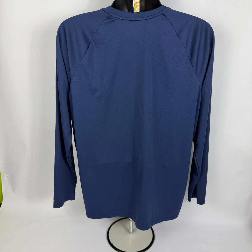 Nike Swim Mens Dri-FIT UPF 40+ Long Sleeve Rash Guard Navy Blue XL NESSA587
